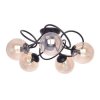 Lampa sufitowa FLORO czarna, szklane bursztynowe klosze Ø14 cm na E14 K-5127 Kaja Lighting