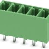 Pin header, 5 pole, pitch 3.5 mm, straight, green, 1731510