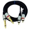 VITALCO MK50 Kabel Audio 2x Jack 6,3mm Mono (wtyk) / 2x RCA Cinch (wtyk) 1,5m
