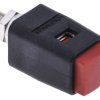 Wtyk montażowy, Czerwony, 16A, M6, izolacja: Tak, 33V dc 6.2mm