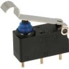 Mikroprzełącznik; D2HW-A231D; dźwignia symulująca rolkę; 20mm; 1NO+1NC wspólny pin; szybkie; przewlekany (THT); 0,1A; 125V; IP67