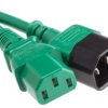 Przewód zasilania złącze A: IEC C13 złącze B: IEC C14 1m 6 A 250 V 0,75 mm2 Zielony