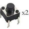 Opencircuit Tactile button 6x6x5mm - 25 pieces