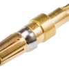 RS PRO DIN 41612 Prosty rodzaj Żeńskie RG174A/U, RG178B/U pokrycie:Złoty Stop miedzi Styk złącza backplane
