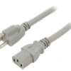 Kabel: 3X14awg, Iec C13 Żeński,Nema 5-15 (B) Wtyk, 1M Lt-501+202 Sjt 14/3 1M Gry