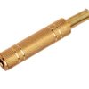 Gniazdo JACK 6.3mm stereo lutowany na przewód - złoty