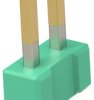 Pin header, 1 pole, pitch 2.54 mm, straight, green, 826632-1