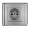 Flexi Gniazdo Pojedyncze Z/U 2P+Z Srebrny Metalik 7Fgp-1Zp