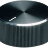 Rotary knob, 6 mm, plastic, black, Ø 18.6 mm, H 12 mm, A1418260
