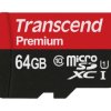 Karta Micro SD MicroSDXC, 64 GB Nie, Transcend Premium -25 → +85°C 400x