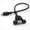 USB A 2.0 Panel Mount Female to Mini USB Male Extension Lead
