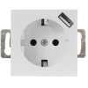 QUADRA Gniazdo SCHUKO +USB białe