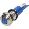 R-TECH 656913 Panel Indicator 8mm Domed 12V Blue Nickel Brass