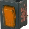 Rocker switch, orange, 1 pole, On-Off, off switch, 10 (4) A/250 VAC, 6 (4) A/250 VAC, IP40, illuminated, unprinted, 1800.1104