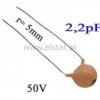 Kondensator ceramiczny dyskowy 2,2pF 50V; 5mmm