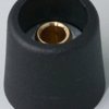 Rotary knob, 4 mm, plastic, black, Ø 16 mm, H 16 mm, A3116049