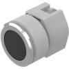 Pushbutton, flat, illuminable, groping, waistband round, black, front ring natural, mounting Ø 30.5 mm, 704.011.018