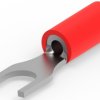 Insulated forked cable lug, 0.3-1.42 mm², AWG 22 to 18, 4.3 mm, M4, red, 171551-1