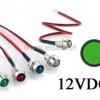 Kontrolka LED 5mm 12VDC+ przew.wklęsła ziel.przezr