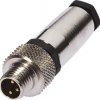 VK003078, Złącze kablowe Ø3.5-5mm, 4A, 60V, -40-85C, M8 Męskie 3pin, IP67, Mosiądz