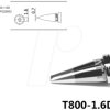 T800-1.6D Soldering tip, 1.6 mm, chisel shape, straight