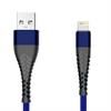 Przyłącze USB 2.0 A wtyk - iPhone Lightning wzmocnione plecione SPIDER 1,0m niebieskie