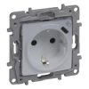 Niloe Selection Gniazdo 2p+z płaskie 16A 250V + USB typ c w plakietce (z przesłoną, zaciski automatyczne) aluminium 762196