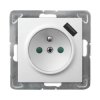 IMPRESJA Gniazdo pojedyncze z uziemieniem z przesłonami torów prądowych z ładowarką USB biały GP-1YZPUSB/m/00