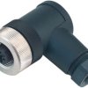 Jack, 2 pole + PE, screw connection, screw locking, angled, 99 2430 52 03