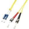 LINDY 47463 Fibreglass FO Cable 5m LC-ST 9/125µ Singlemode OS2 Yellow Duplex