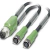 Kabel do czujników/elementów wykonawczych Phoenix Contact SAC-3P-M12Y/2X3,0-PUR/M 8FS 1671360, złącze męskie M12, proste
