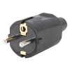 Wtyczka gumowa przenośna z/u z uziemieniem 2P+Z IP20 250V 16 A, czarna 12091