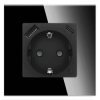 Gniazdko pojedyncze Schuko, 2x USB-C 20W - watomierz - WiFi / BT - szklana ramka - czarny - Tawoia Glass