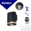 Oprawa elewacyjna ZEVI W EL 1GU10 B 1xmax 10W IP54 podwójny dławik kinkiet czarny 38884