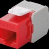 90689 Keystone module Cat.6a UTP, RJ45 jack / LSA, red