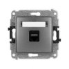 ICON Mechanizm gniazda komputerowego pojedynczego 1xRJ45, kat. 6A, 8-stykowy grafitowy 11IGK-7