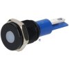 R-TECH 656979 Panel Indicator 10mm Flat 12V Whi Black Plated Brass