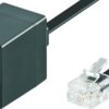 Extension cable, RJ11 plug, straight to RJ11 socket, straight, 10 m, black, 68257