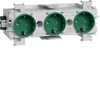 Gniazdo Schuko 3-kr wtycz.zacisk mont.front.ziel GS30016029