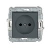 MINI Gniazdo pojedyncze bez uziemienia (przesłony torów prądowych) grafitowy mat 28MGP-1p KARLIK