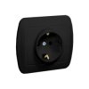 Simon Akord Gniazdo wtyczkowe z uziemieniem typu Schuko, 16A, 250V, zaciski śrubowe czarny AGSZ1E/49