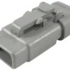 Socket, 3 pole, straight, 1 row, gray, DTM06-3S-E007