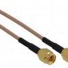 Coaxial cable, SMA plug (straight) to SMA plug (straight), 50 Ω, RG-316/U, grommet black, 153 mm, 135101-01-06.00