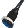 Lampka kontrolna do montażu panelowego 24V ac, niebieska 10.2mm LED Czarny Wyprowadzenia Oxley