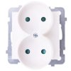 SONATA Gniazdo podwójne b/u z przesłonami ecru GP-2RRP/m/27