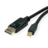 Kabel Roline Mini Displayport, Mdp-Dp, V1.3/V1.4, M/M, Zwart, 2 M