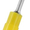 Końcówka pinowa, 2.8mm średnica, 14mm długość, Żółty, 10AWG - 12AWG