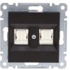 Lumina Gniazdo komputerowe podwójne RJ45 kat.5e UTP czarne WL2123