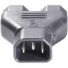 BKL 073331 IEC Adapter C14 Plug to Dual C13 Socket Black