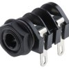 Złącze Jack 6,35 mm Żeński Mono Montaż na płytce drukowanej Czarny 2 kV DC 5A
